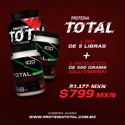 1 ISO 5 LBS + 2 Glutamina 500 GR